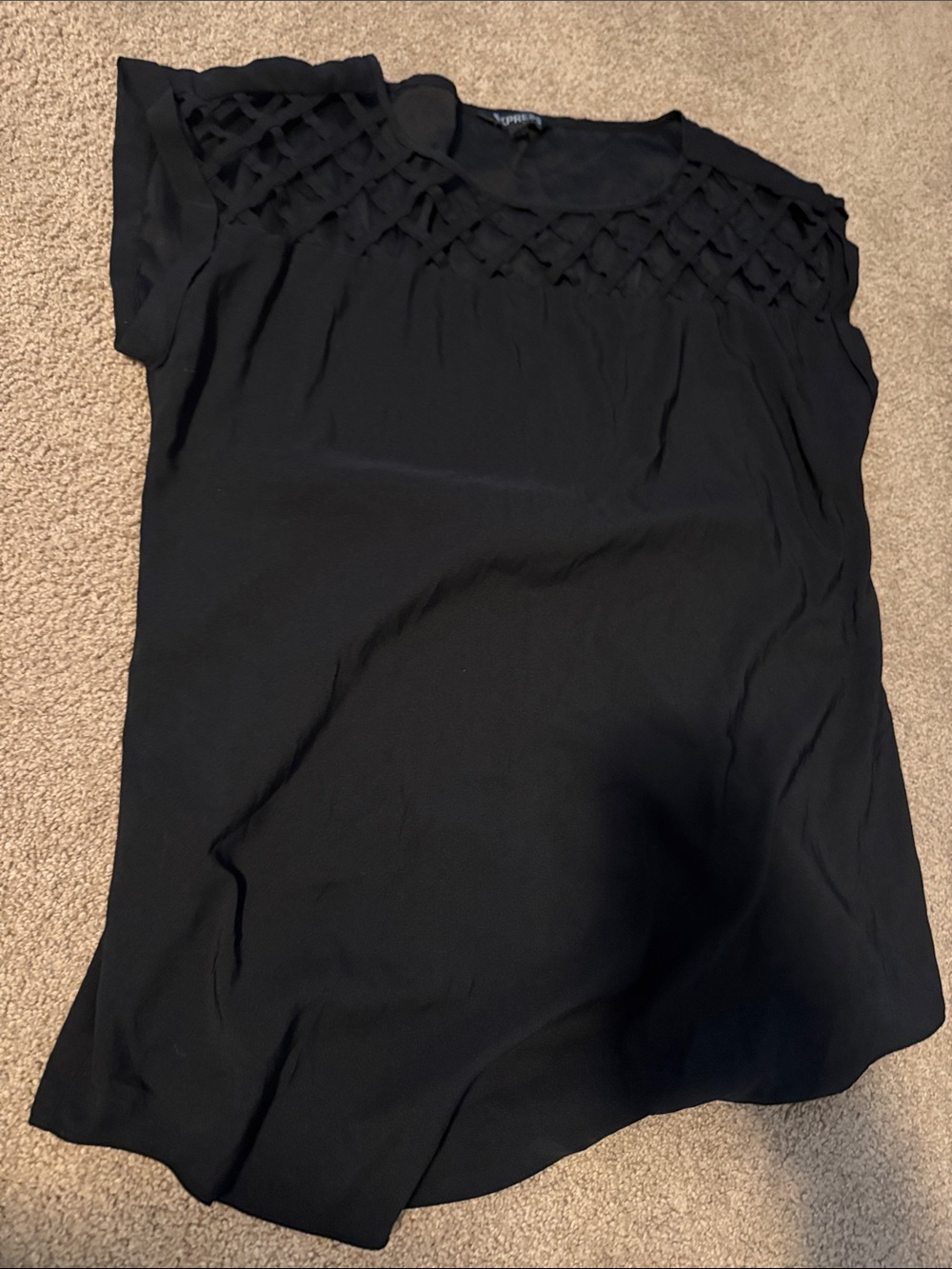 Express Black Women's Cutout Yoke Blouse